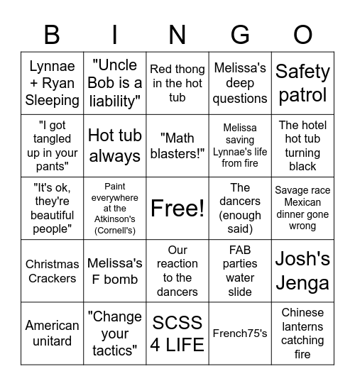SCSS Bingo Card