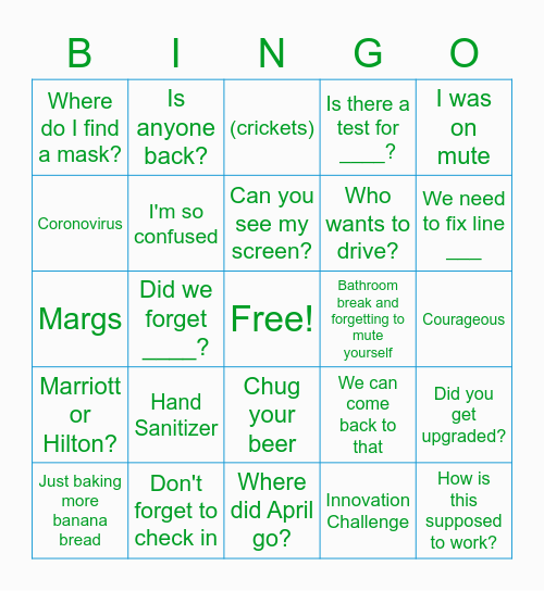 Cinco de Mayo ~ Utz Team Happy Hour Bingo Card