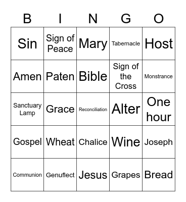 Jesus Bingo Card