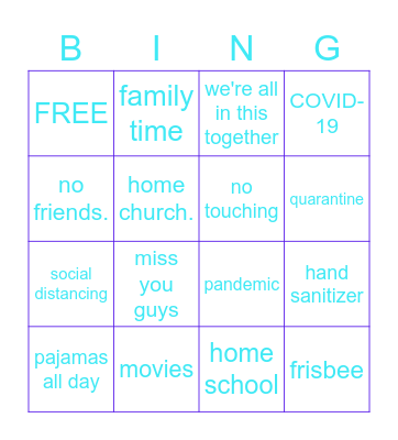 COVID BINGO Card