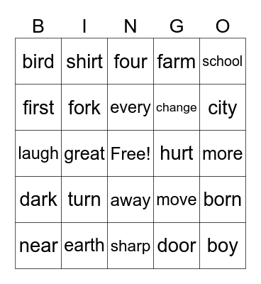 Unit 8 Bingo Card