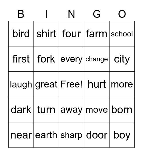 Unit 8 Bingo Card