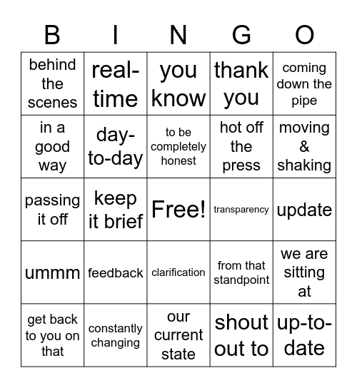 Huddle Bingo Card