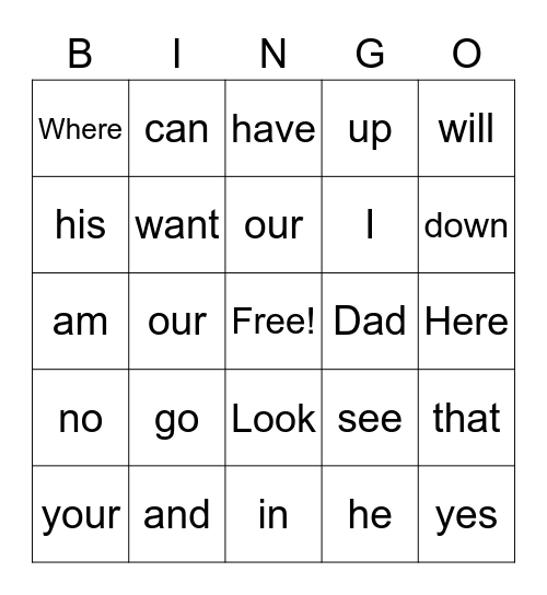 Lukas Breen's Bingo Bango Word Game Bingo Card