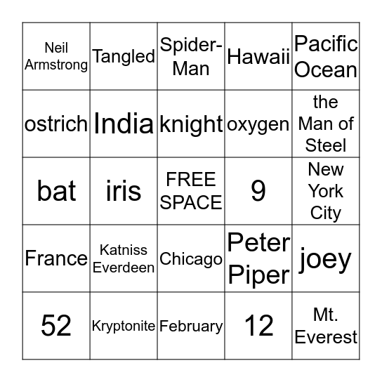 Bingo Card