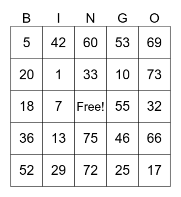 Alpha Sigma Tau Bingo Card