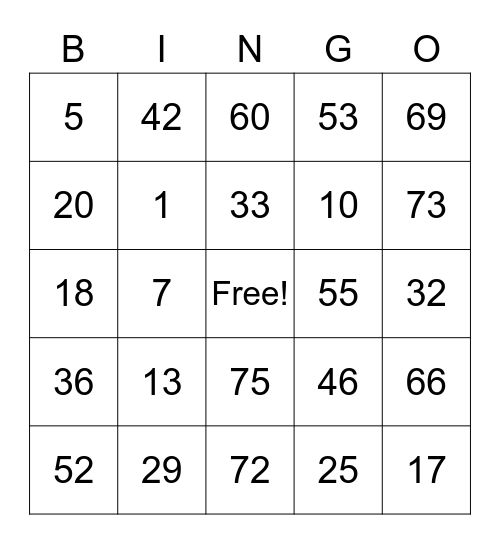 Alpha Sigma Tau Bingo Card