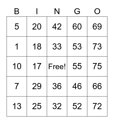 Alpha Sigma Tau Bingo Card