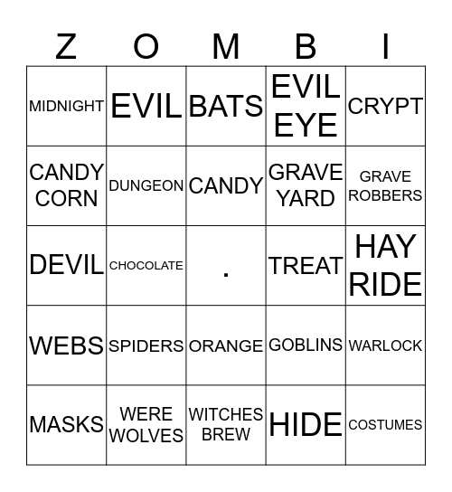 Happy Halloween! Bingo Card