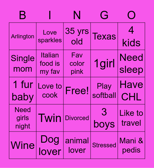 Ashley's Bingo Card