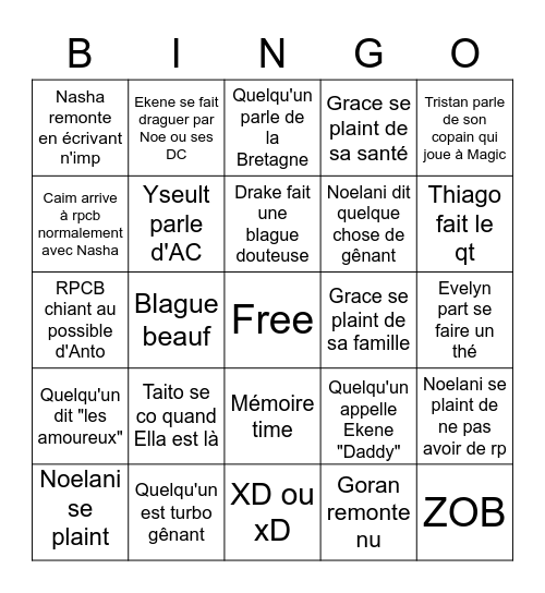 LA CB D'EXOTIC Bingo Card