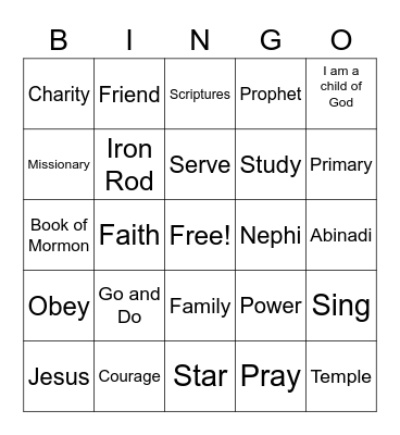 SINGING TIME BINGO Card
