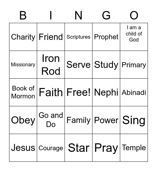 SINGING TIME BINGO Card