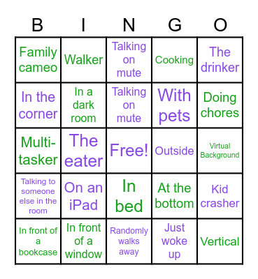 "Someone Who..." on Zoom Bingo Card