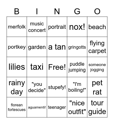 Summer 2020 Bingo Card
