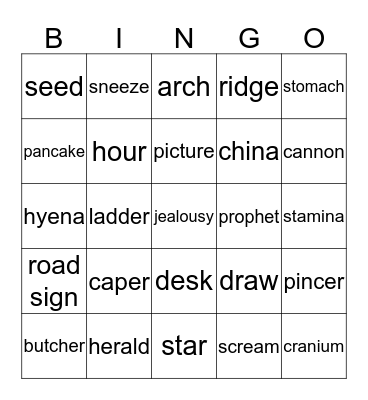P.I. BINGO Card