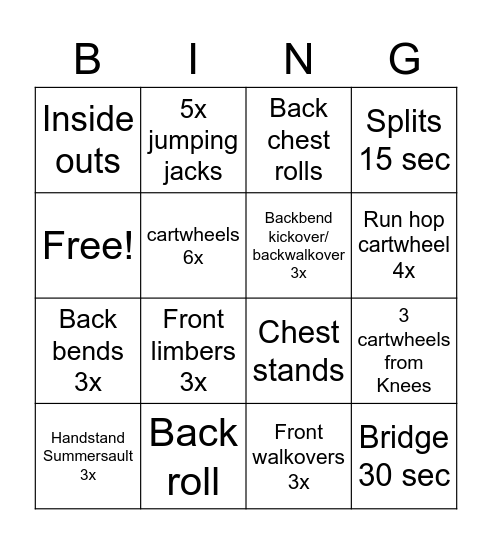 Tumbling 3 Bingo Card