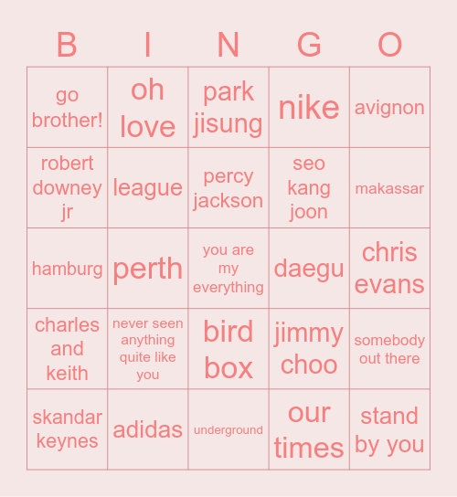 jisal's bingo Card