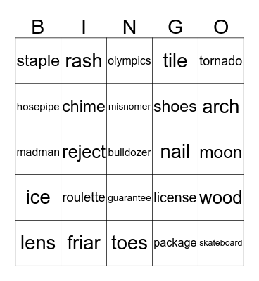 P.I. BINGO Card