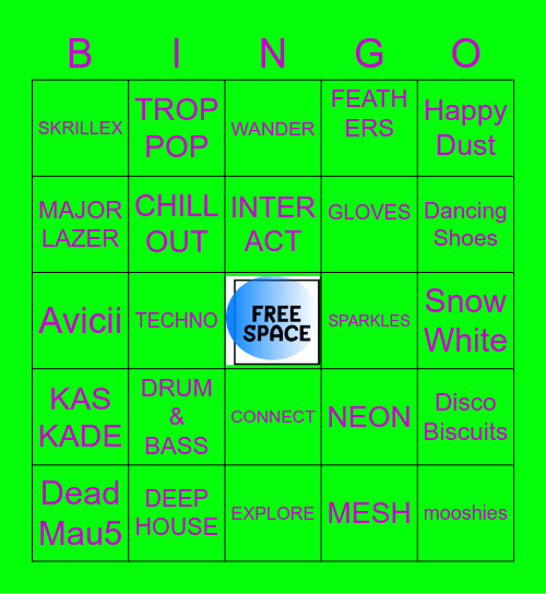ALL THINGS EDM Bingo Card