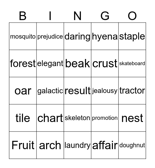 P.I. BINGO Card