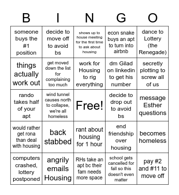 the devil's bingo Card