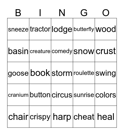 P.I. BINGO Card