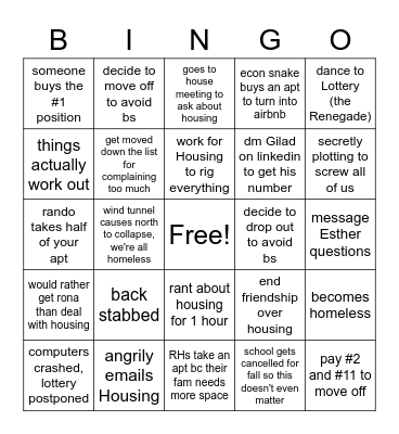 the devil's bingo Card