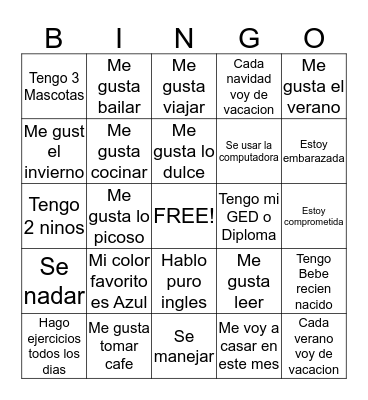 Fun Bingo Card