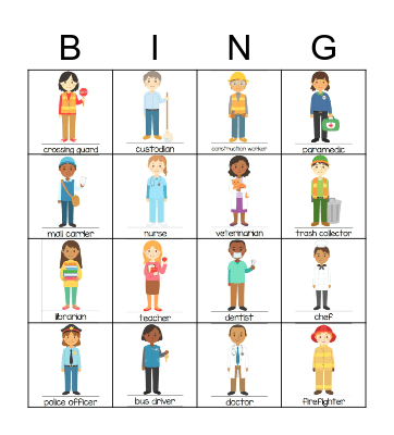 Workers in my Community Bingo Card