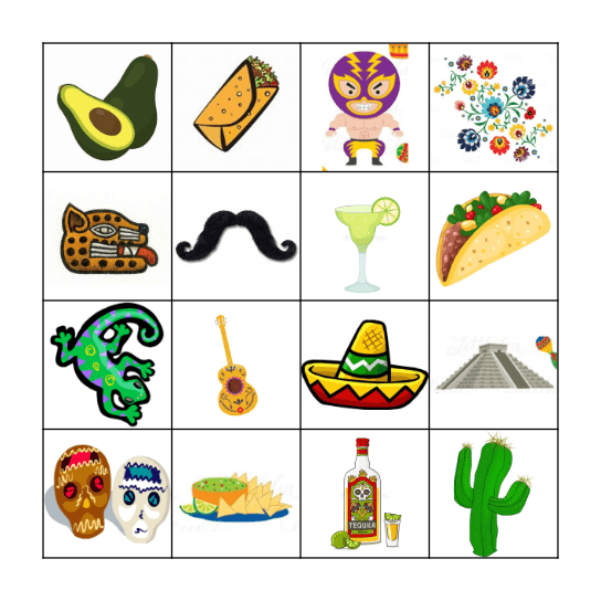 Lorna's Mexican Bingo Card