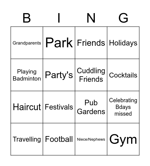 DWM Bingo Card