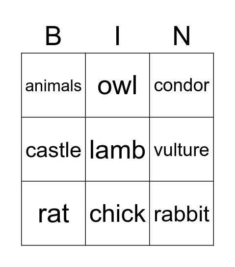 JUMP - ZooKeeper Bingo Card