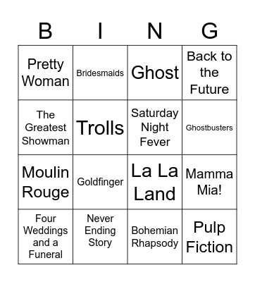 Movies Bingo Card