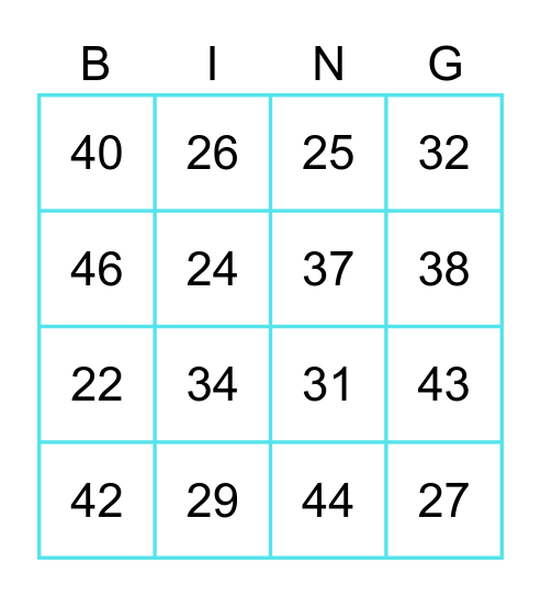 sommen bingo Card