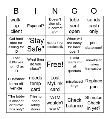 Covid Bingo 3 Bingo Card