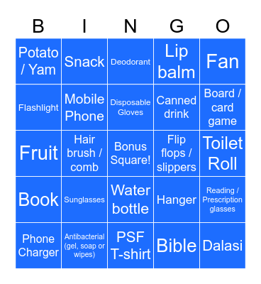 Banjul Bingo: Lockdown Edition! Bingo Card