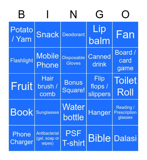 Banjul Bingo: Lockdown Edition! Bingo Card