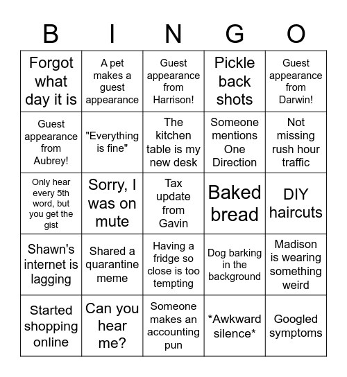 Office Bingo - Pandemic Edition Bingo Card