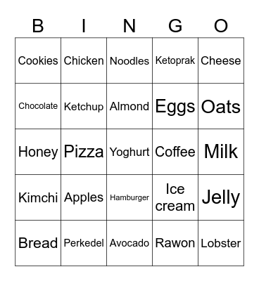 Geprek Oncu Bingo Card