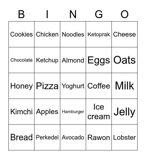 Geprek Oncu Bingo Card