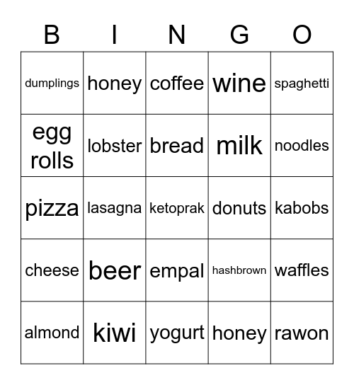 Kartunya .feast Bingo Card