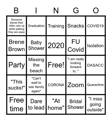 FU COVID Bingo Card