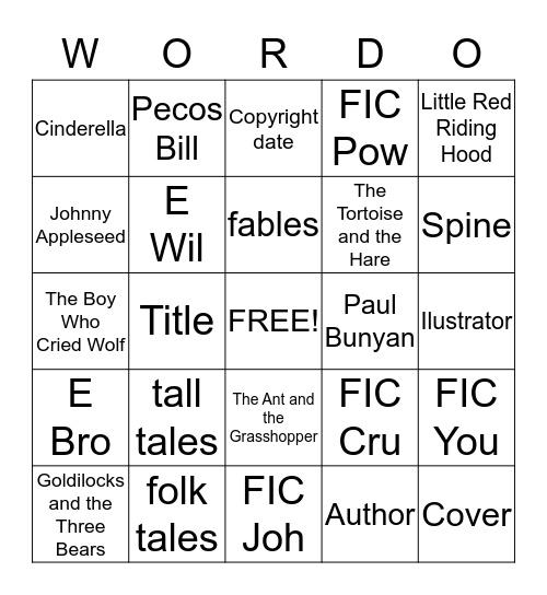 Tall Tales Bingo Card