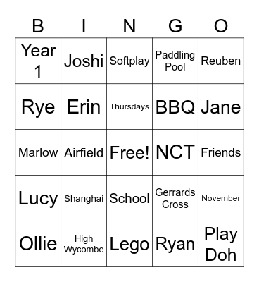 NCT Bingo Card