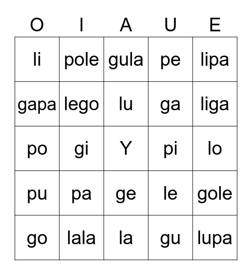 UTRWALAMY SYLABY Bingo Card