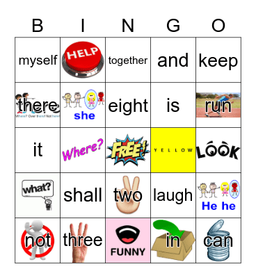 2-Sight Words Bingo Card
