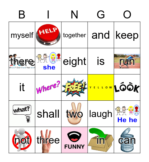 2-Sight Words Bingo Card