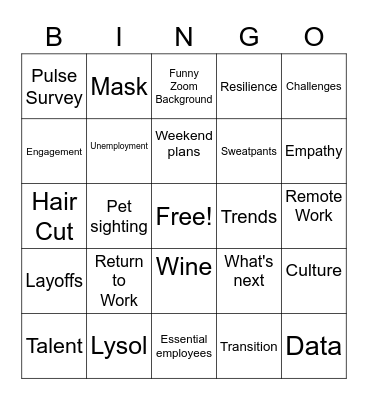 DisruptHR Bingo Card