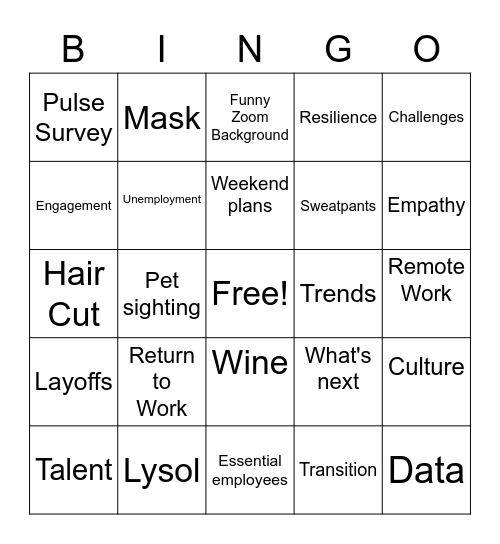 DisruptHR Bingo Card